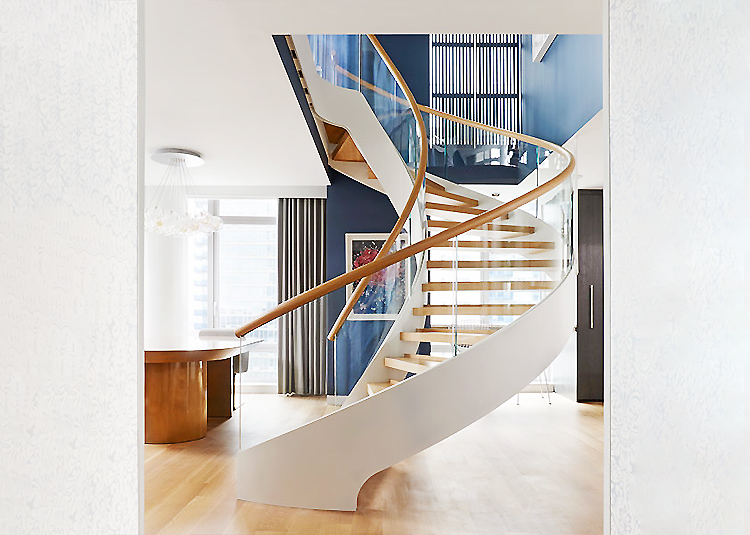 New curved glass staircase manufacturers for indoor-1