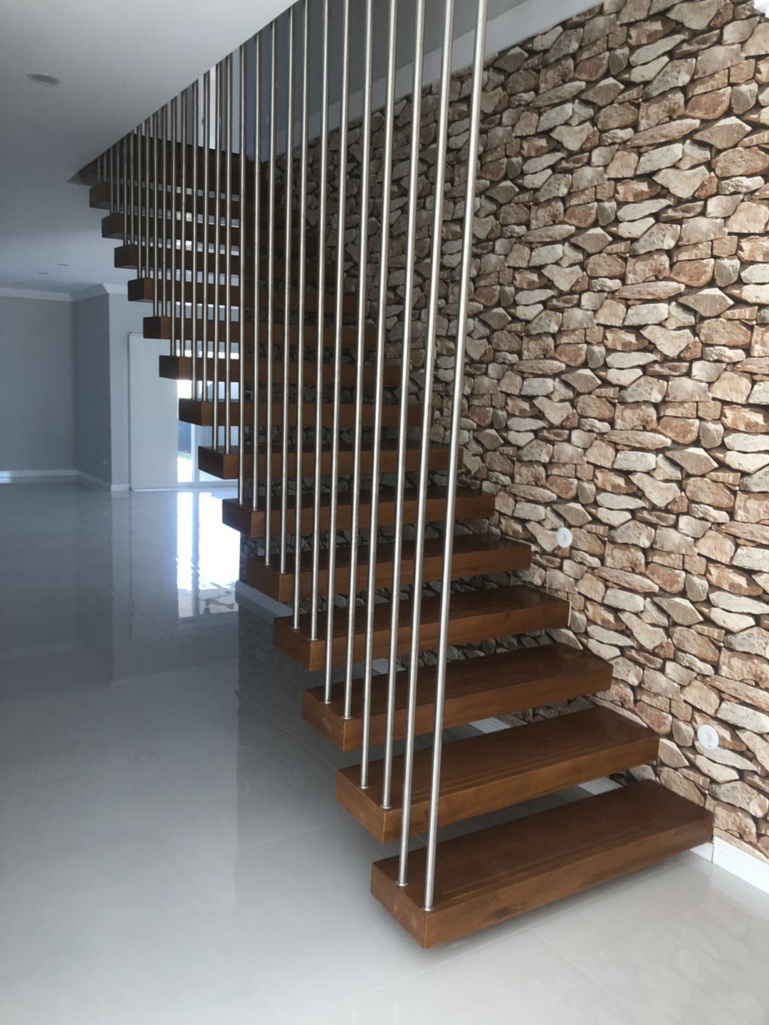 Modern Stairs With Stainless Railing