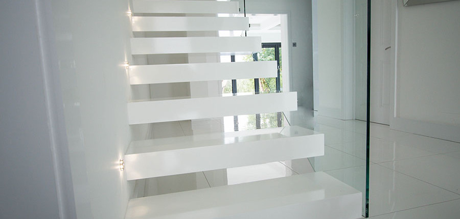 Custom floating stair treads cost for hotel-2