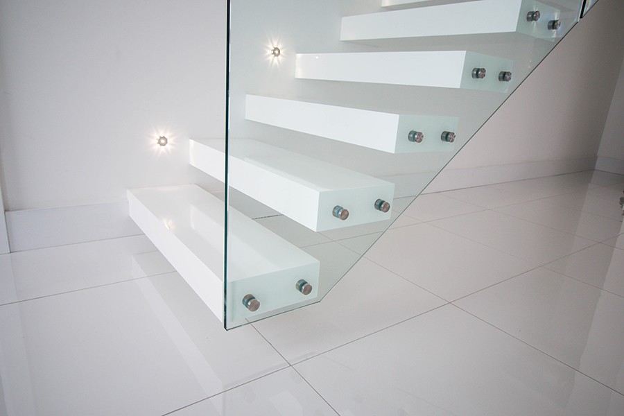 Custom made floating glass staircase price-3