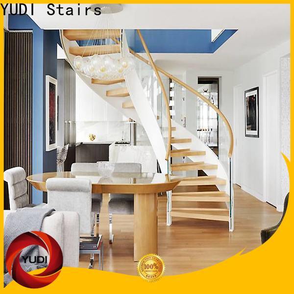 YUDI Stairs Customized wood curved stairs cost for indoor