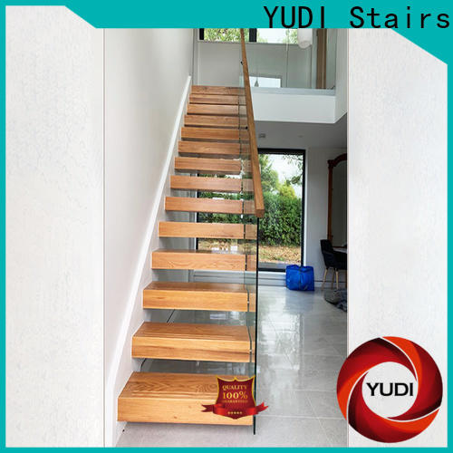 YUDI Stairs Best floating wood stair treads supply for office building