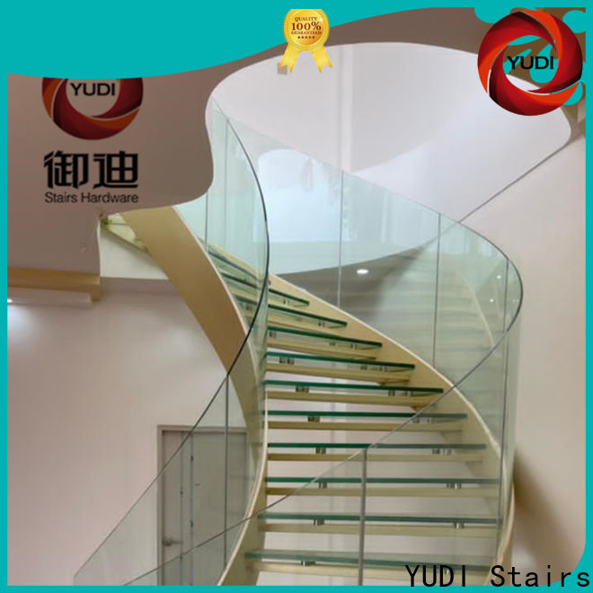 High-quality curved glass staircase manufacturers for villa