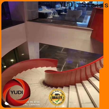 YUDI Stairs Custom curved glass staircase price for aprtment