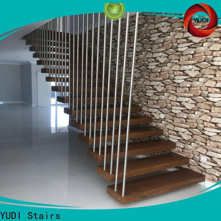 YUDI Stairs floating glass staircase manufacturers for hotel