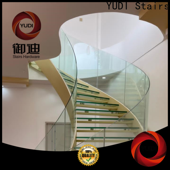 Top curved glass staircase price for aprtment