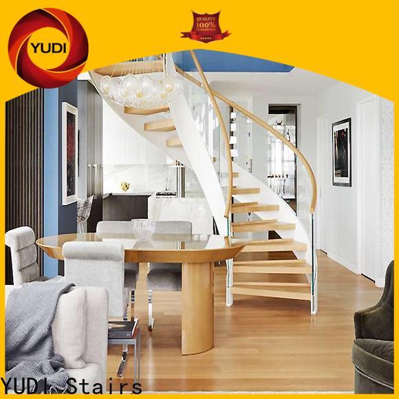 YUDI Stairs High-quality curved glass staircase cost for villa