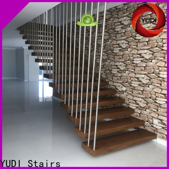 YUDI Stairs Top floating glass staircase price for hotel